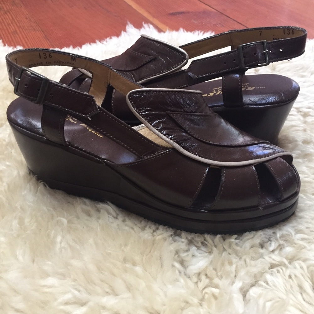 Vintage Re-Mix Wedge Platform Sandals 7 Mexico